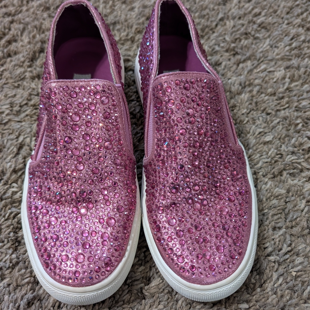 Steve Madden Pink Glitter Kids Sneakers